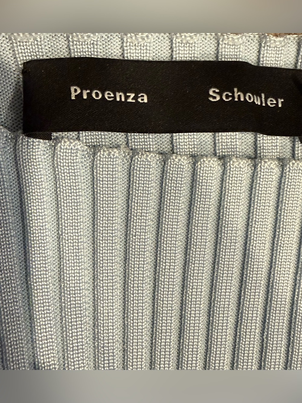 Proenza Schouler Elegant Ribbed Light Blue Women’s Sweater - Picture 5 of 7